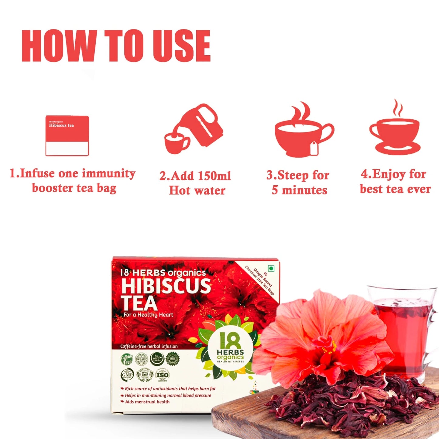 18 Herbs Organics Hibiscus Tea (BOX)