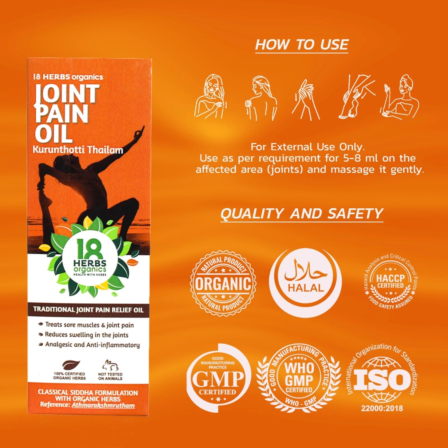 18 Herbs Organics Kurunthotti Thailam (Joint Pain Oil), 120ml