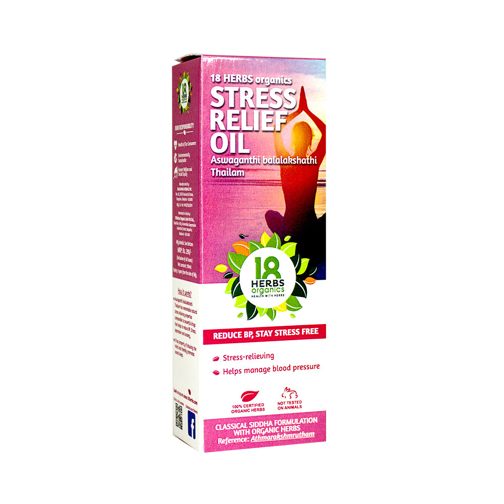 18 Herbs Organics Aswaganthi Balalakshathi Thailam (Stress Relief Oil)