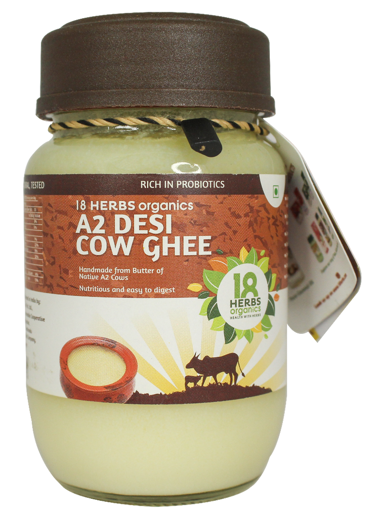 18 Herbs Organics A2 Desi Cow Ghee - 200 ml