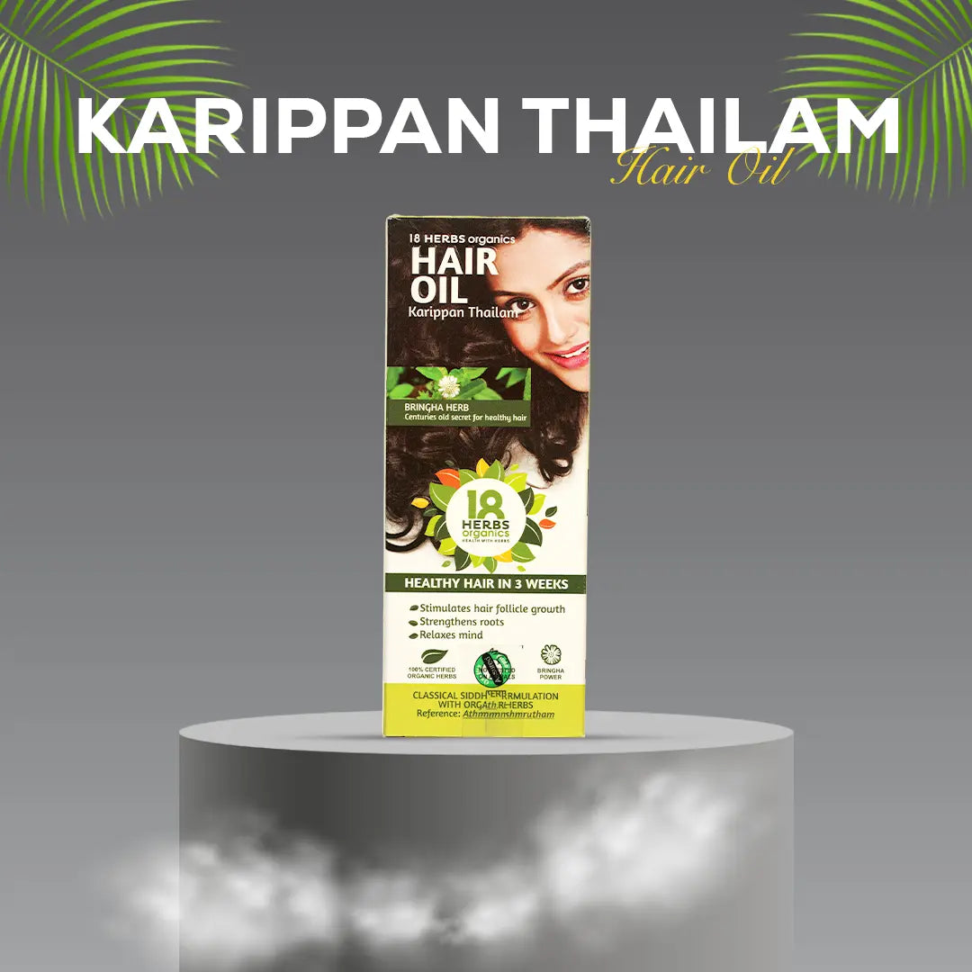 18 Herbs Organics Karippan Thailam (Hair Oil)