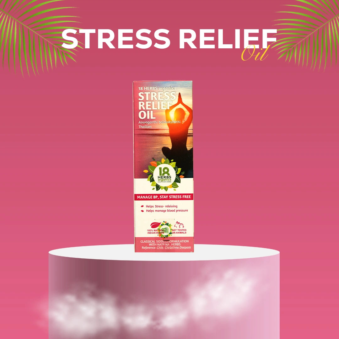 18 Herbs Organics Aswaganthi Balalakshathi Thailam (Stress Relief Oil)