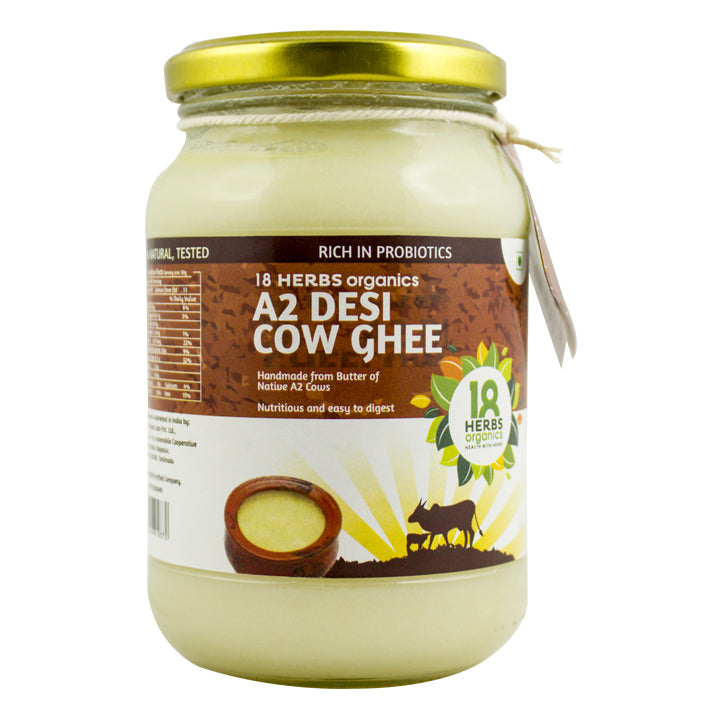 18 Herbs Organics A2 Desi Cow Ghee - 500ml