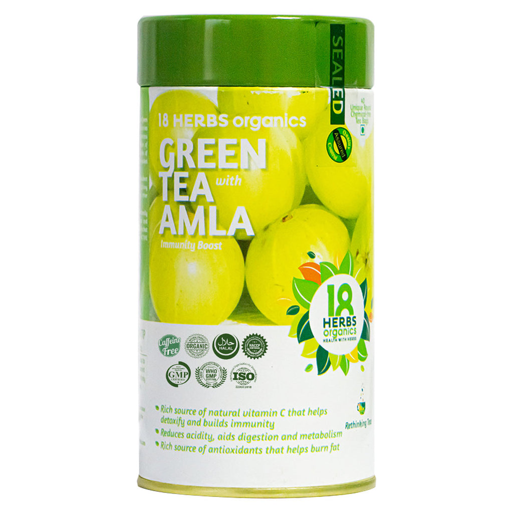 18 Herbs Organics Green Tea with Amla (TIN)