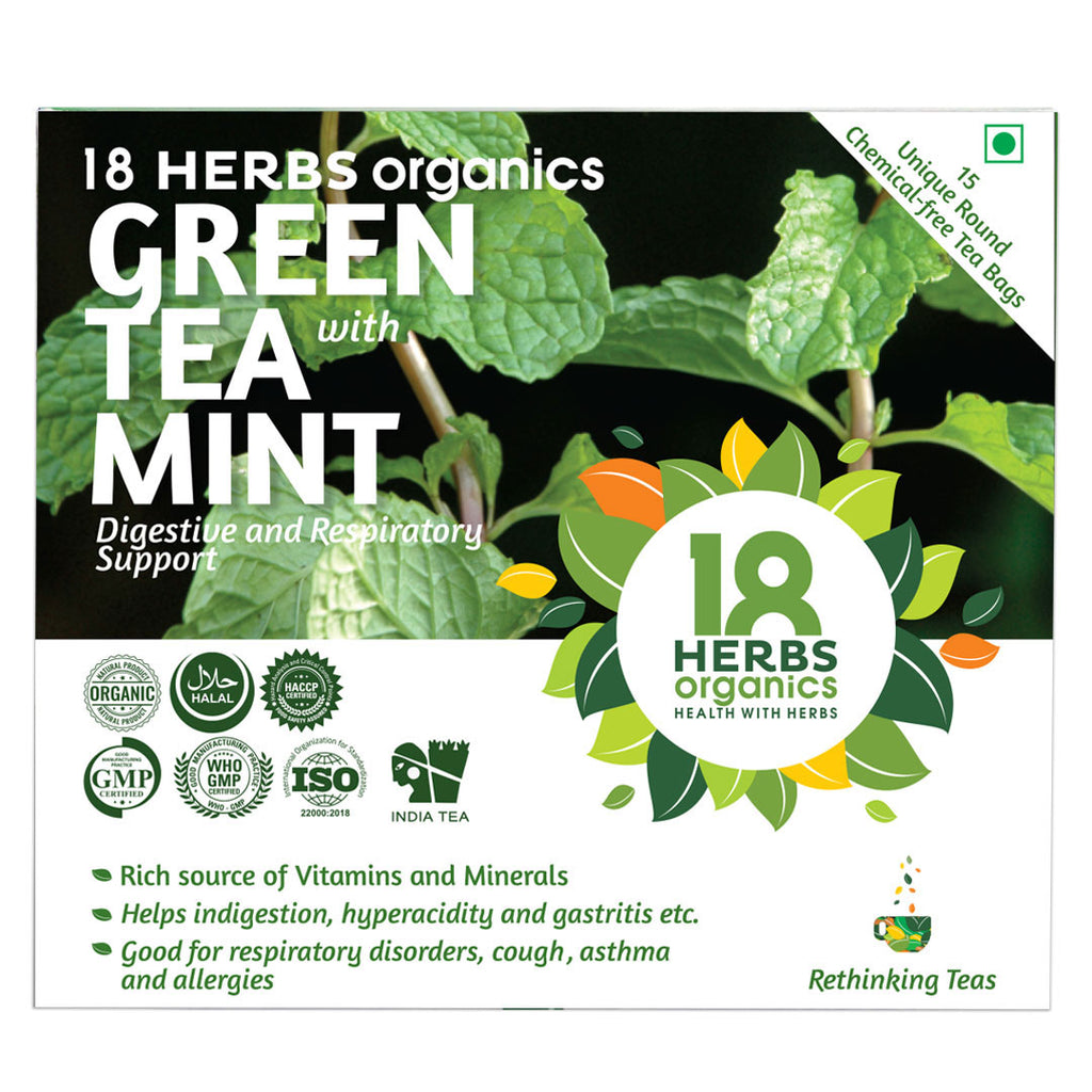 18 Herbs Organics Green Tea with Mint
