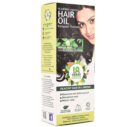 18 Herbs Organics Karippan Thailam (Hair Oil)